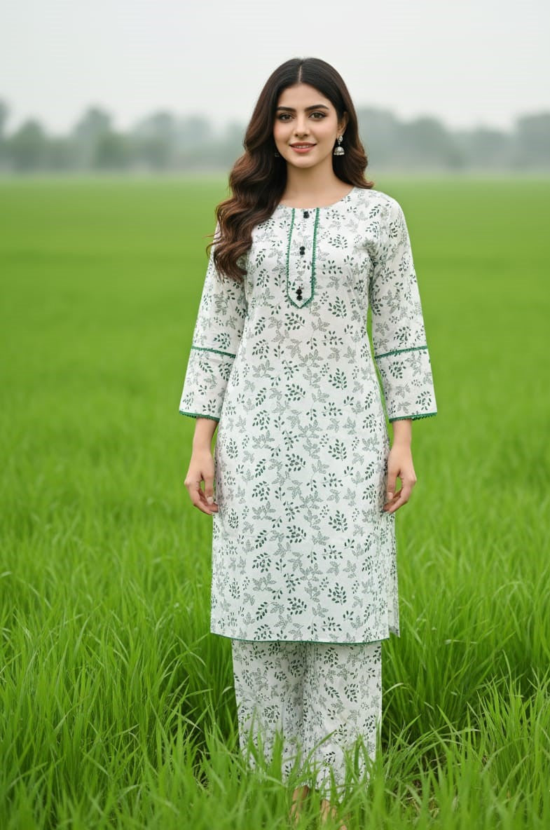 Stitched 2-Piece Set Digital Printed Outfit