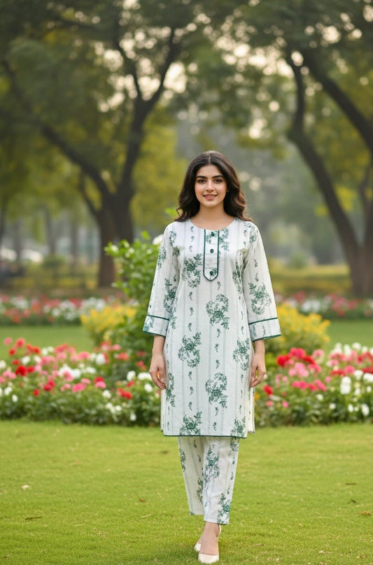 Stitched 2-Piece Set Digital Printed Outfit