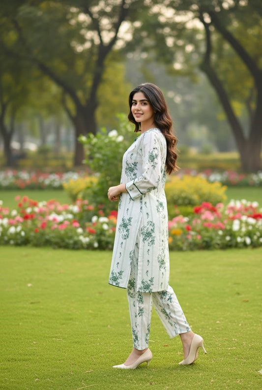 Stitched 2-Piece Set Digital Printed Outfit