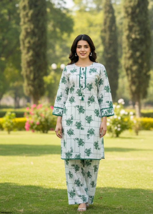 Stitched 2-Piece Set Digital Printed Outfit