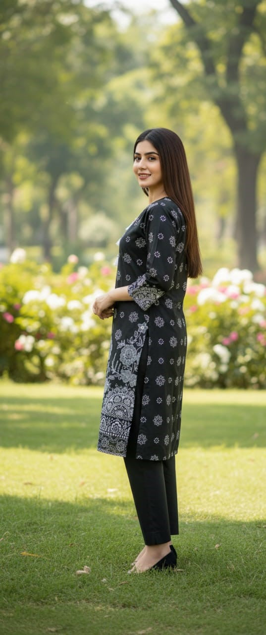 Stitched 2-Piece Set Digital Printed Outfit