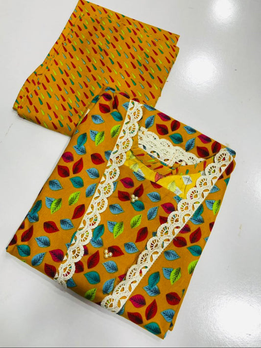 Stitched 2-Piece Set with Elegant Lace Detailing