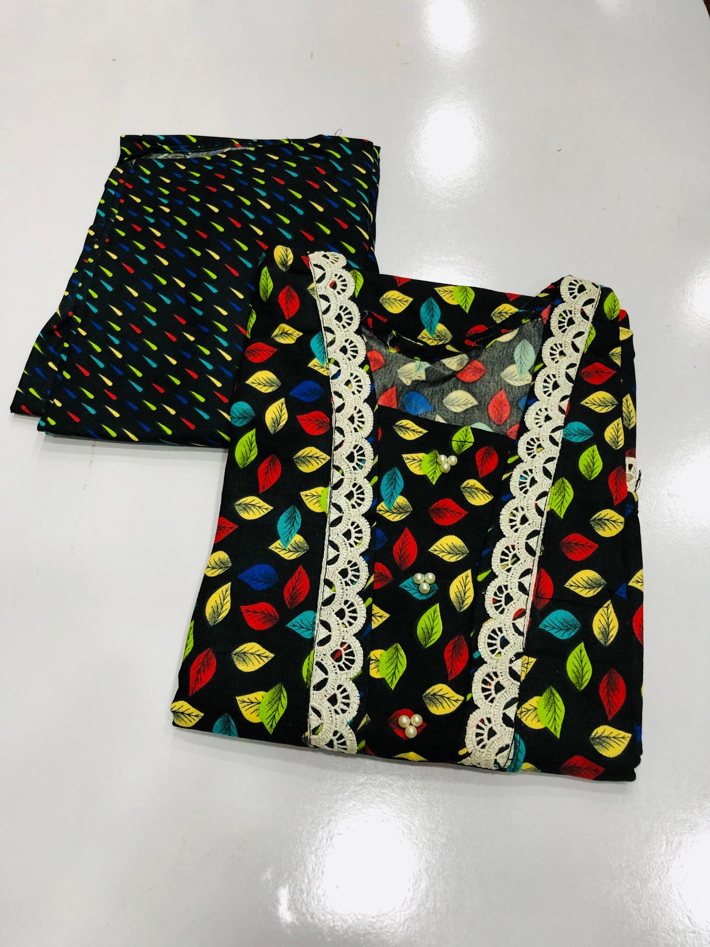 Stitched 2-Piece Set with Elegant Lace Detailing