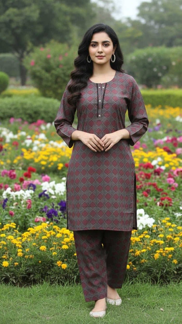 Dhanak Digital Print 2piece Suits for Winters