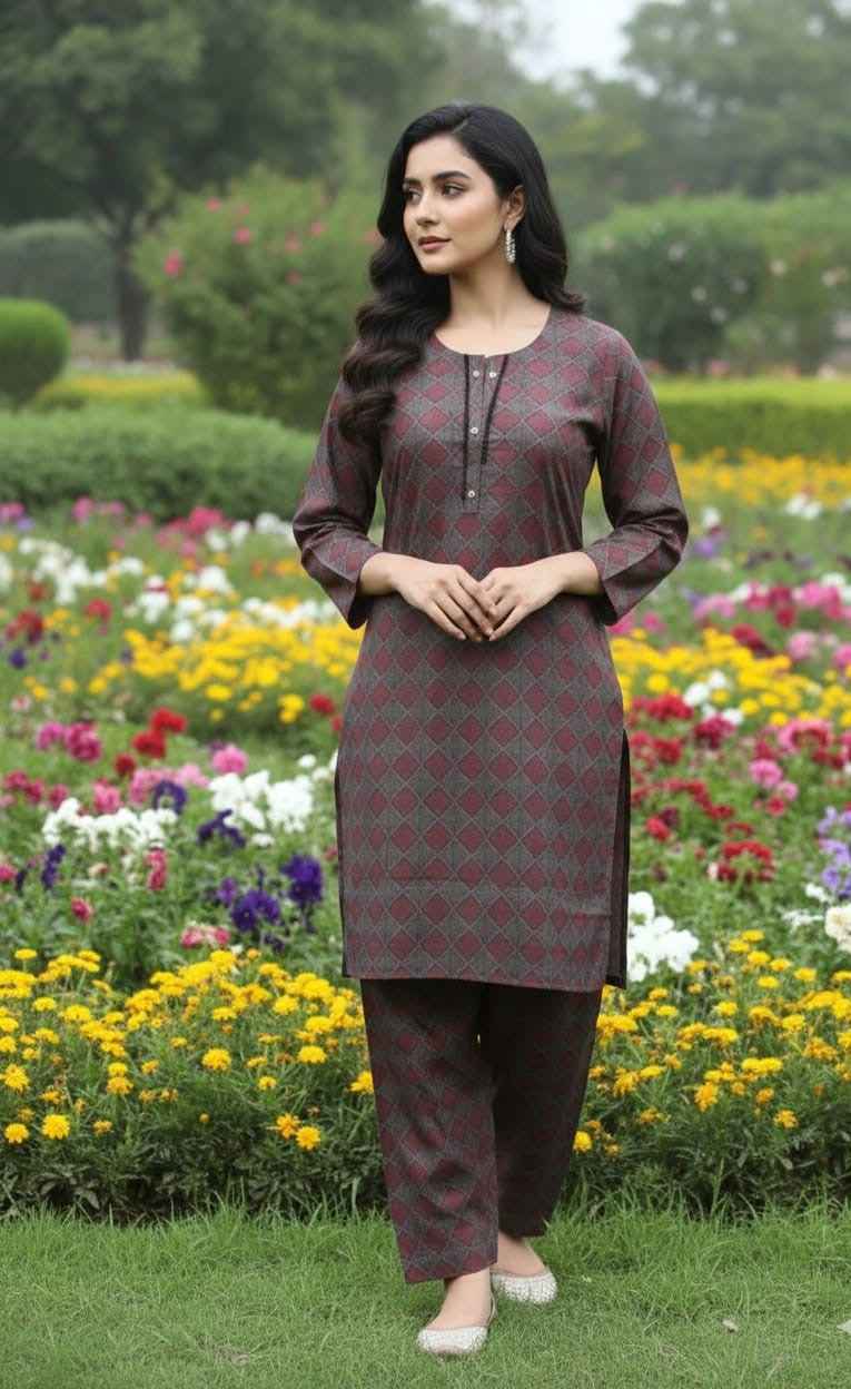 Dhanak Digital Print 2piece Suits for Winters