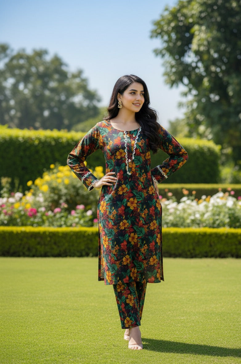 Dhanak Digital Print 2piece Suits for Winters