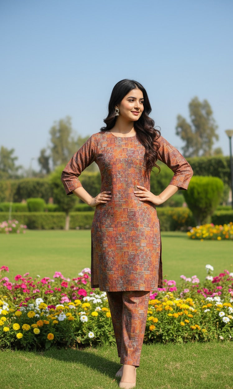 Dhanak Digital Print 2piece Suits for Winters