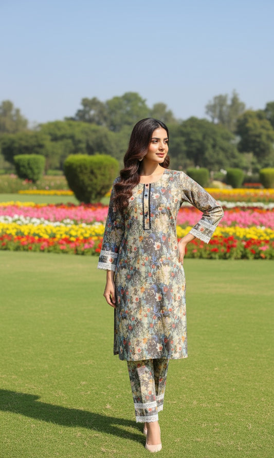 Dhanak Digital Print 2piece Suits for Winters