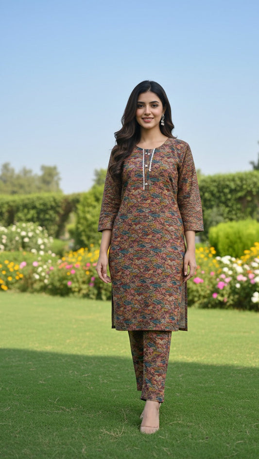 Dhanak Digital Print 2piece Suits for Winters