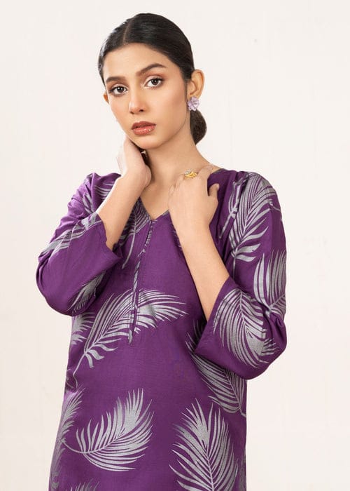 Big Leaf design Stitched 2Pcs (purple)